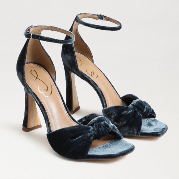 Sam Edelman Shoes - Sam Edelman Velvet Ankle Strap Heels - Dark Blue . Size 9